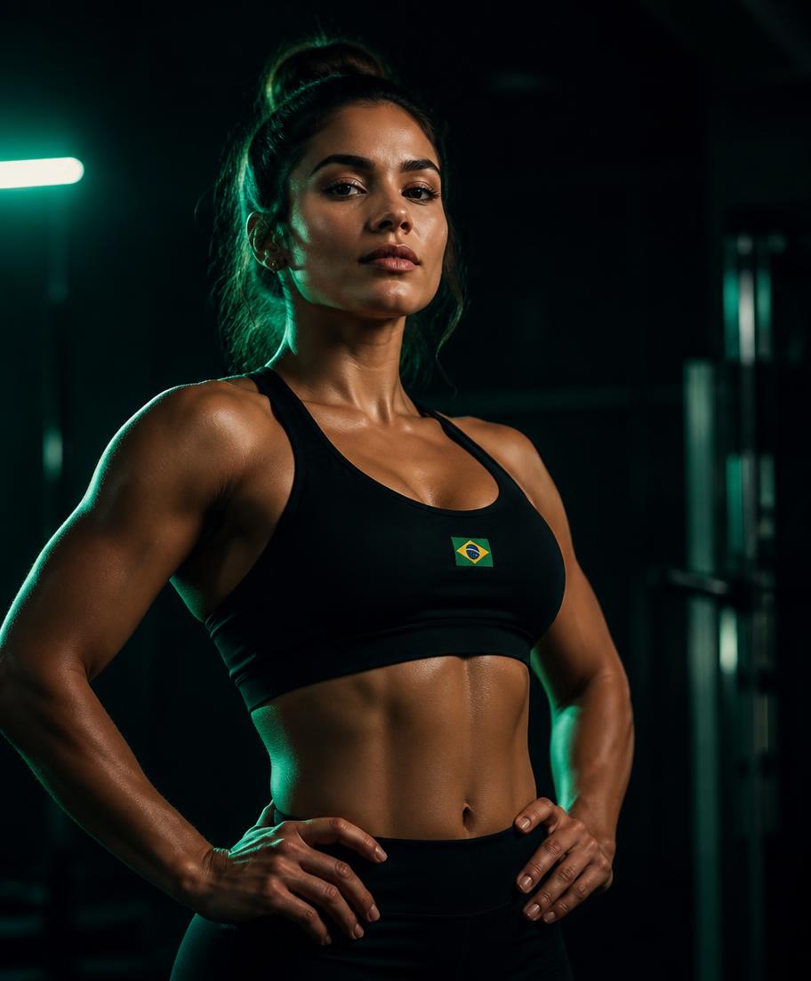 Isamara Santos, atleta e idealizadora do Isamara Pro, em treino de academia